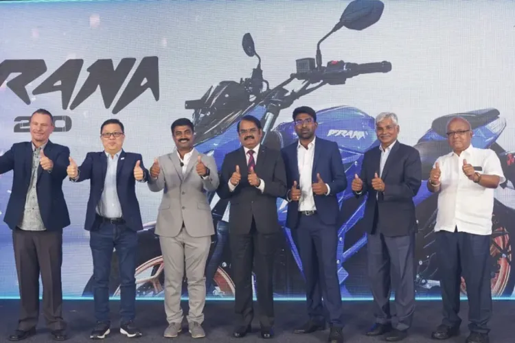 Srivaru unveils PRANA 2.0 E-Motorcycle in Chennai