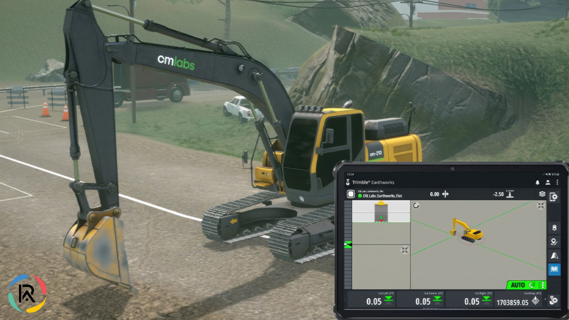CM Labs Excavator Simulator Adds Trimble Autos